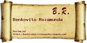 Benkovits Rozamunda névjegykártya